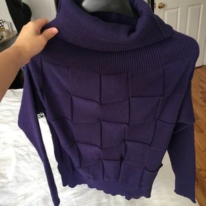 Purple turtleneck sweater